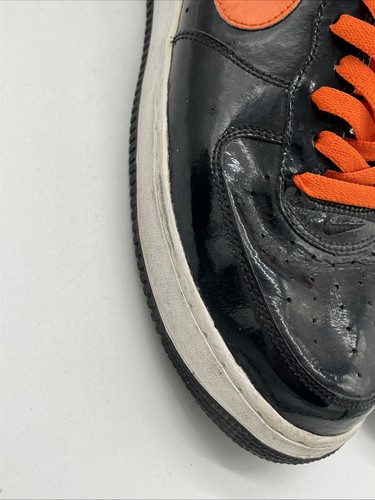 Size 11 - Nike Air Force 1 Premium Halloween Skeleton Embroidered Orange Black - Picture 6 of 17