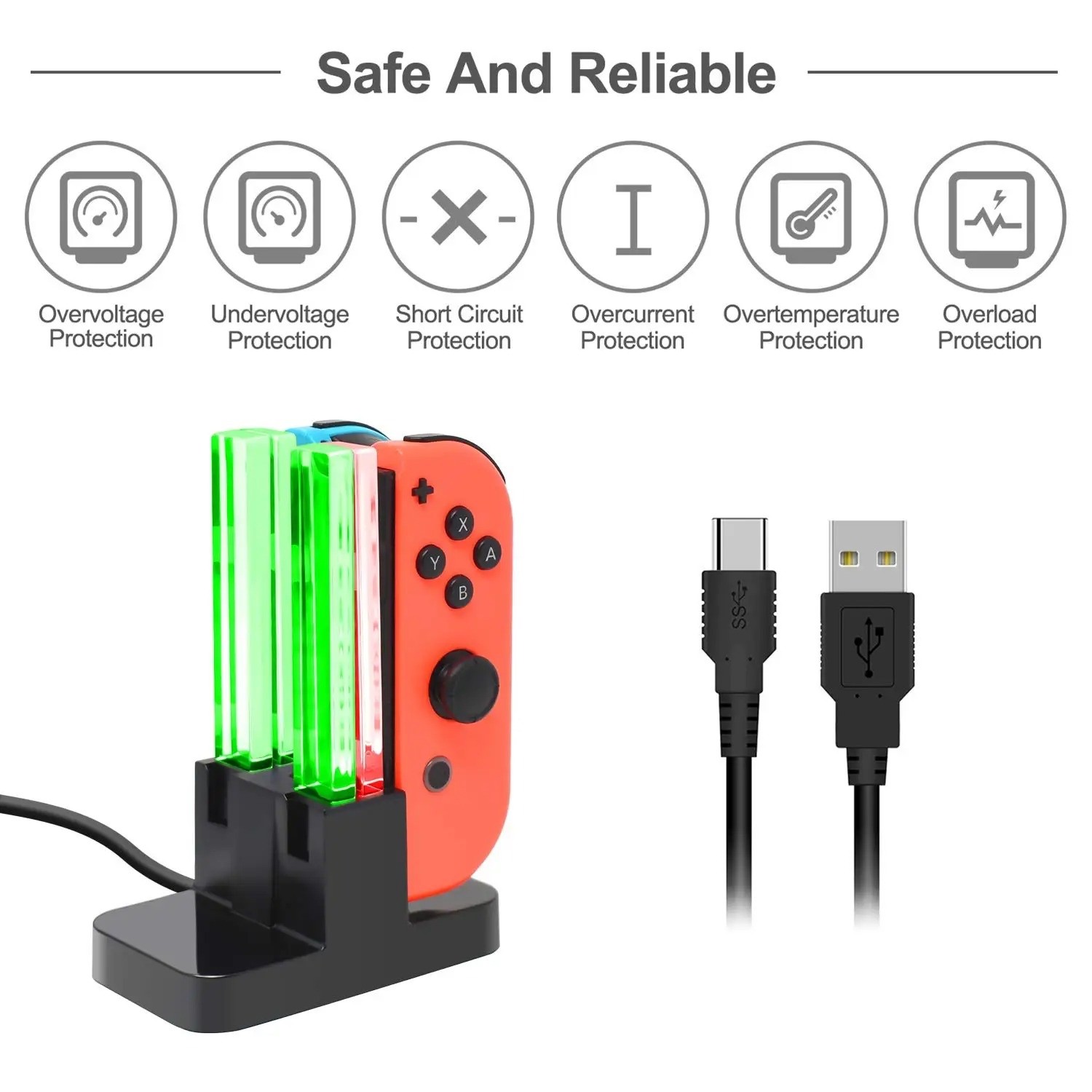 Station de charge 4 manettes Switch pour vos soirées gaming - 3