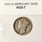 1943-S Mercury US Dime- 10c FV 90% Silver Circulated Collectible Free Shipping