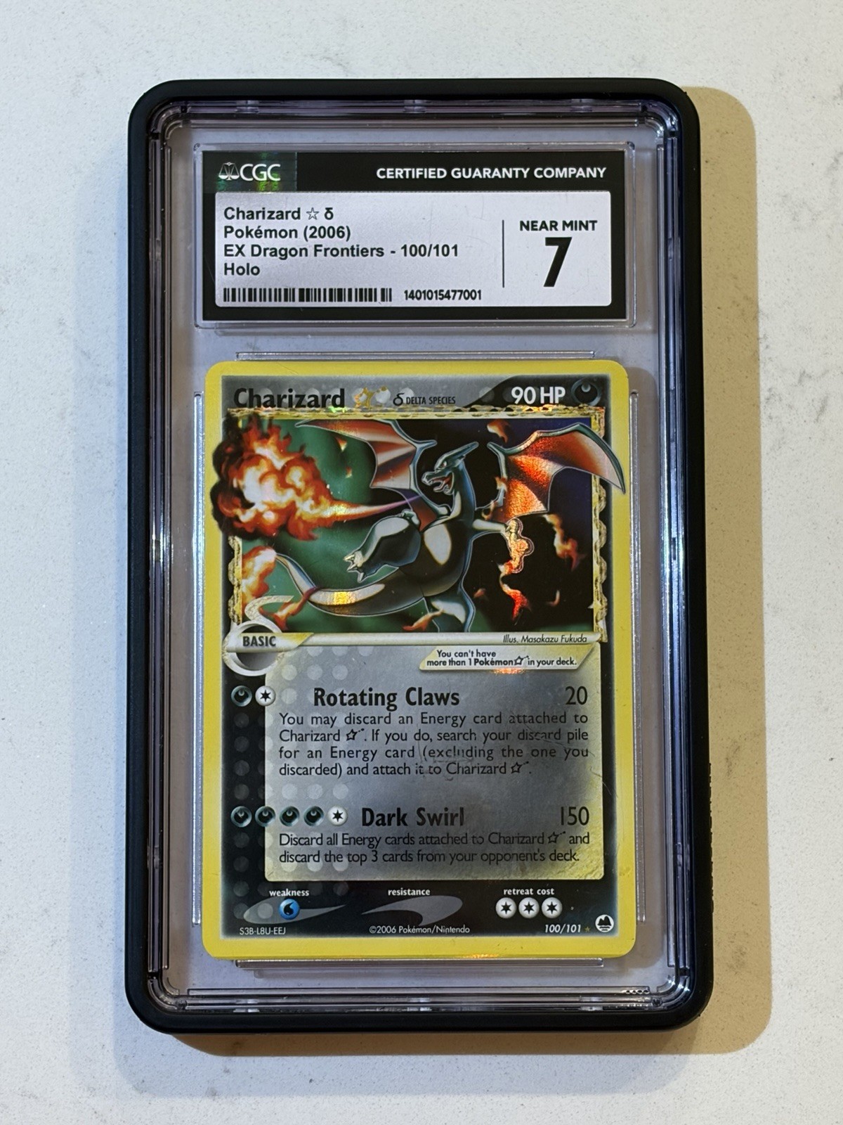 Charizard Gold Star Delta Species 100/101 Pokémon EX Dragon Frontiers CGC 7