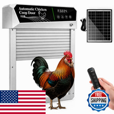 Noxkecion Automatic Chicken Coop Door Solar Powered Roll-Up Auto Chicken Door