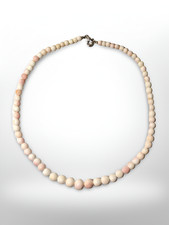 Collana Vintage in Corallo Boké Pelle d’Angelo – 55 cm – 72,8 g – Gioiello Raro