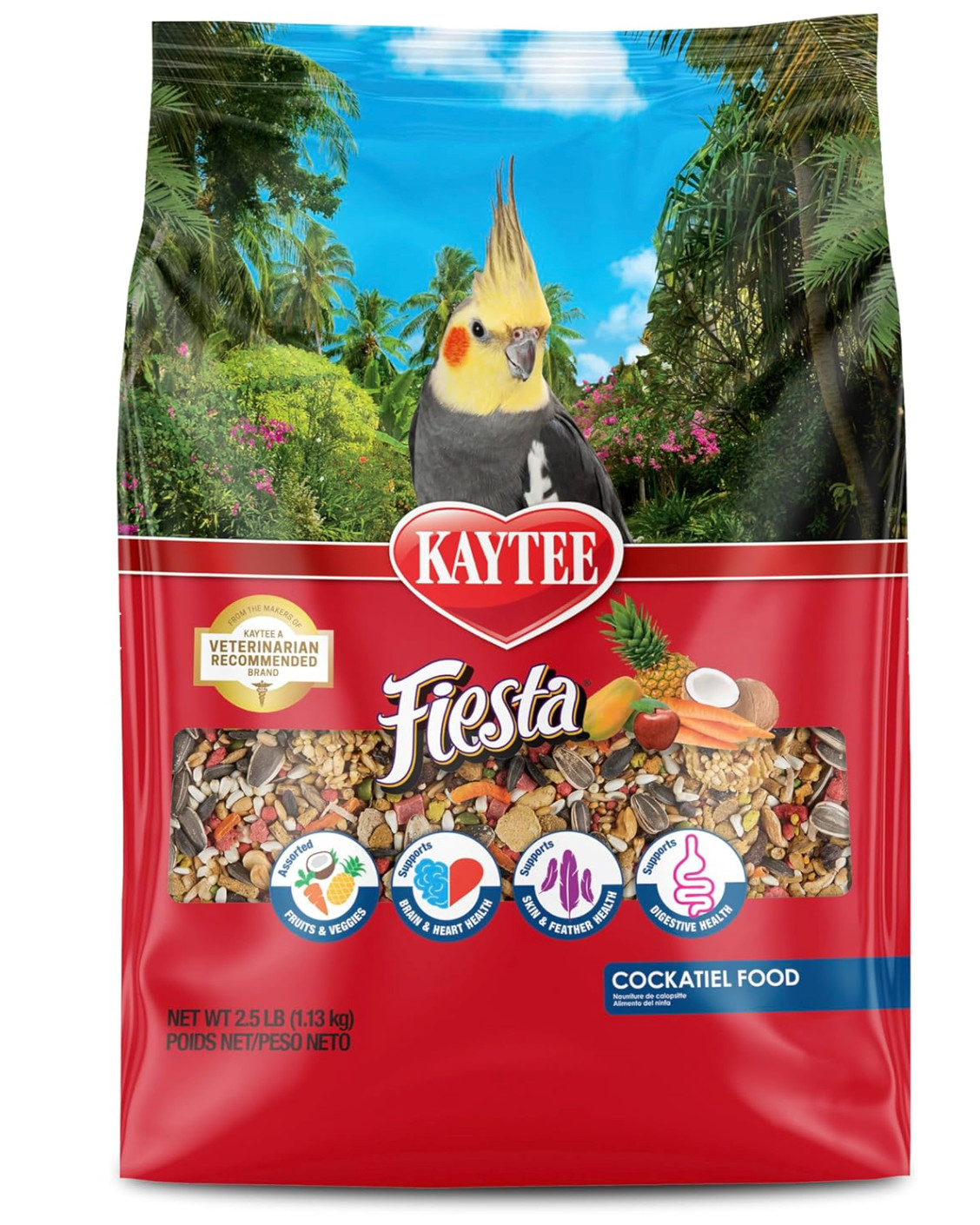 (8 pack) Kaytee Fiesta Cockatiel Food, 2.5 Pounds 8 bags