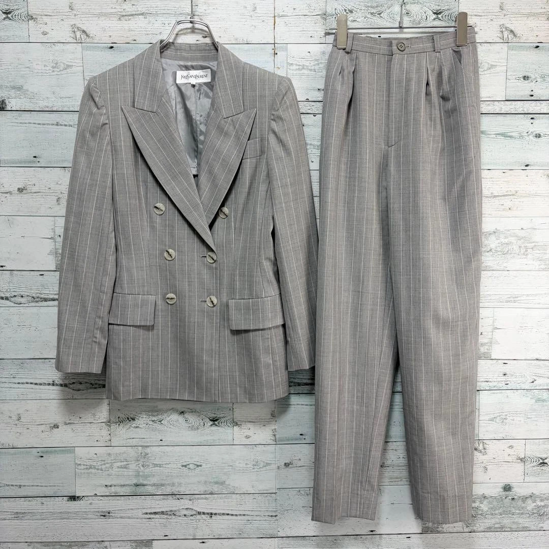 Saint Laurent Gray Double-Breasted Suits & Blazers for Men for