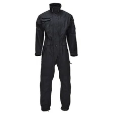 Original Dutch Military Flight Coverall Reinforced Knees Double Zipper Black