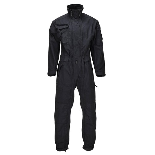Original Dutch Military Flight Coverall Reinforced Knees Double Zipper Black