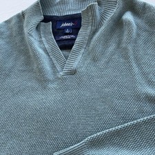 johnnie-O Estaban Sweater Men  s Large Baltic Blue Merino Wool Cashmere