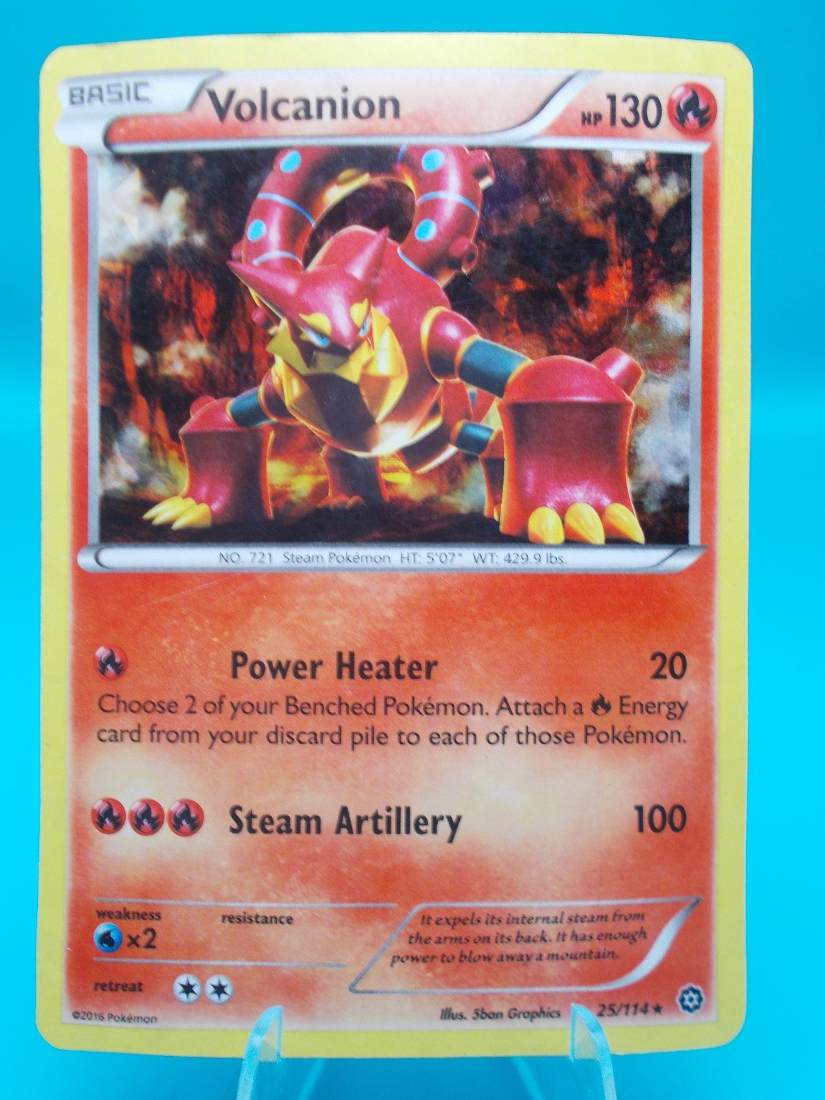 Volcanion - (Cracked Ice Holo) 025/114 Deck Exclusives Holo Lightly Played