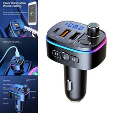 Car Bluetooth FM Transmitter QC3.0 Dual USB Charger Fast