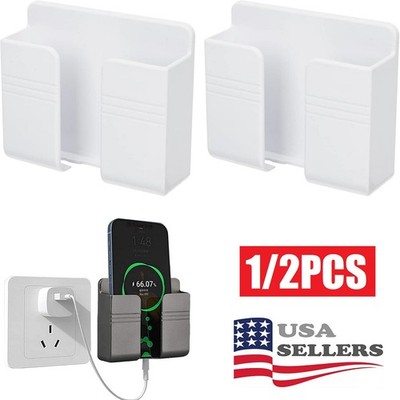 2Pcs Wall Mount Phone Charger Holder Adhesive Mobile Stand for Bedroom Wall USA