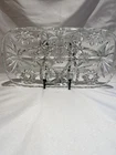 Vintage Anchor Hocking Prescut Star Of David Divided Relish Dish 12” x 6 1/2”