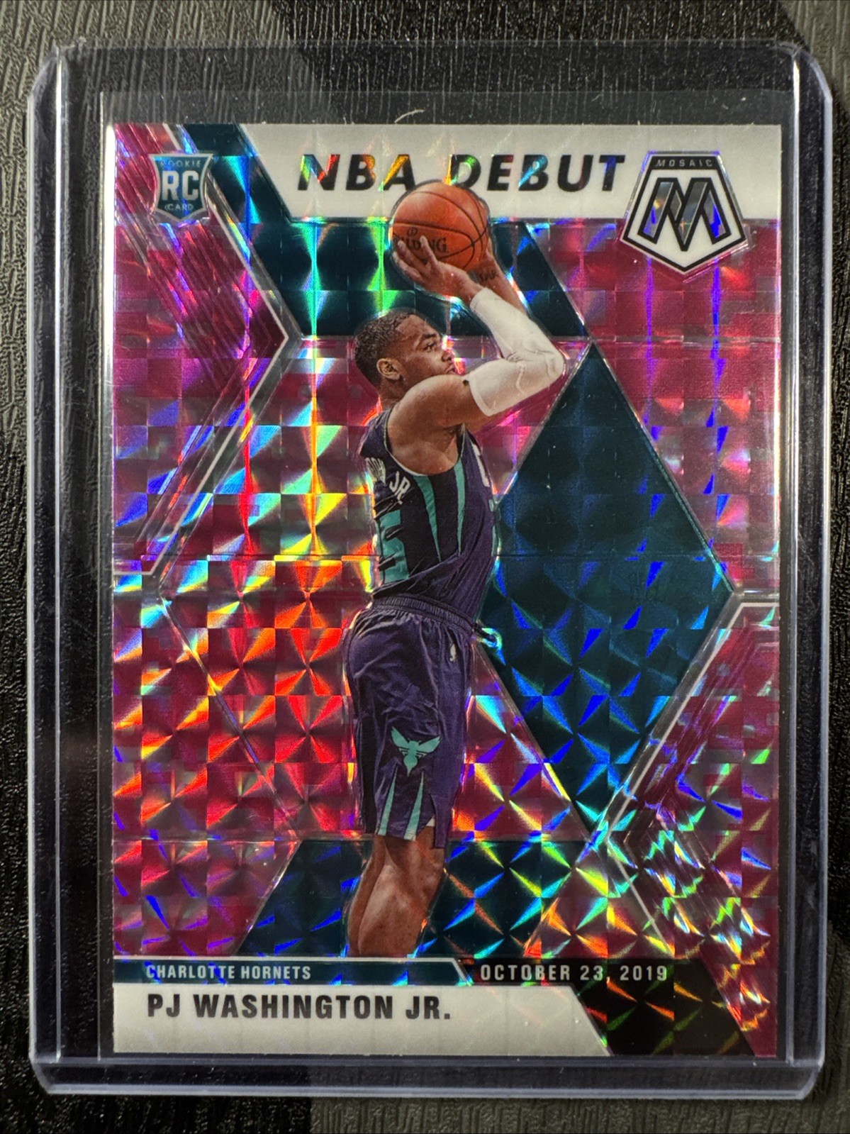 2019-20 Mosaic PJ Washington Jr. Pink Camo Prizm NBA Debut RC #278 Hornets