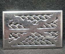 XB27107 VINTAGE 1970s MACHINE SHOP MADE WOVEN ARTWORK UNISEX FASHION BELT BUCKLE