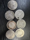 Random Morgan/Peace Silver Dollar Lot Of 7