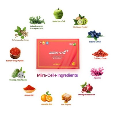 Cure Miira-Cell+ Plus (24 Sachets) - Poudre Effervescente Anti-âge Aux Cellules Souches De Fruits Et Corossol