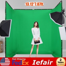 4 2.4m Photography Backdrop Stand Kit with Green or White Cloth For Photo Studio