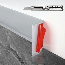 FCSOTSPS 4"x40' Peel & Stick Vinyl Baseboard Molding Gray Self Adhesive