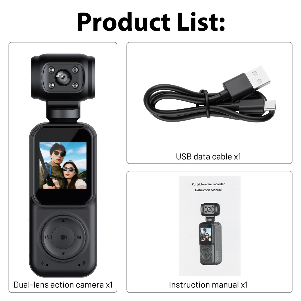 4K Wifi Action 260&deg; Rotation Camera Audio&Video Recording for Vlog Sports Travel