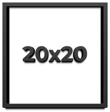 Black 20x20 Wood Shadow Box with White Acid-Free Backing 3/4" Usable Depth