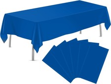 Royal Blue 6 Pack Plastic Table Cloth 54" x 108" Disposable Tablecloths