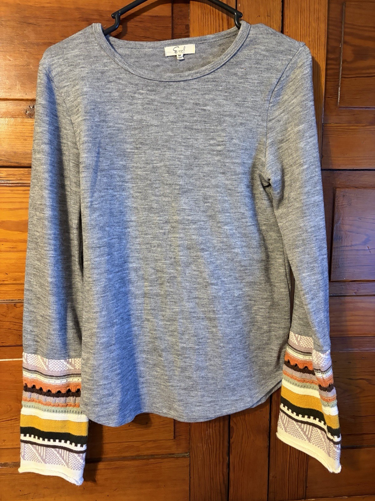 Easel Long Sleeve, Patchwork, Size Medium - image 1