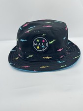 Maui and Sons Hat Bucket Black Shark Print Be...