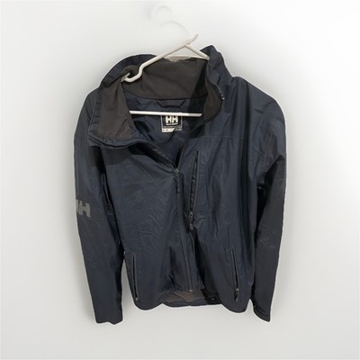 Helly Hansen Men's Blue Full Zip Hooded Jacket Stand-Up Collar Size M