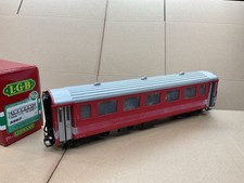 LGB G GAUGE PASSENGER COACH CAR WAGON FURKA OBERLAP RHB RED & SILVER 3267 READ !