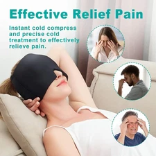 Migraine Relief Hat Gel Ice Cap Cold Hot Therapy Headache Hat Eye Mask Wrap