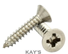 POZI COUNTERSUNK SELF TAPPING SCREWS A2 STAINLESS STEEL No.4, 2.9mm CSK TAPPERS