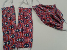 Face Mask, Cotton, Pleated, Washable, Patriotic, Reversible, Adult