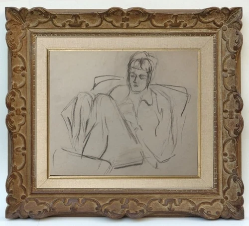 HOFFET & SCHLUMBERGER (1901-1976) YOUNG WOMAN READING CIRCA 1920 (81)