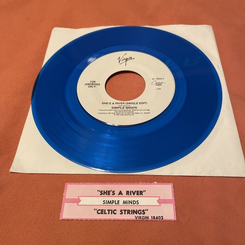 1995 SIMPLE MINDS, She’s A River. For Jukeboxes. On Blue Vinyl, Mint With Tag - Picture 3 of 5