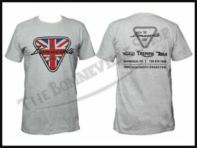 The Bonneville Shop Patent Plate Gray T-Shirt Triumph Norton BSA PN# TBS-9990