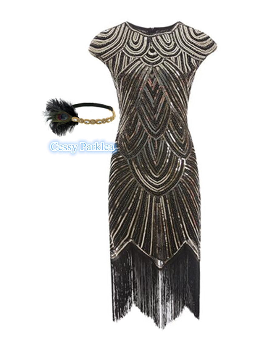 Gatsby Flapper Dress Costumes For Women Deluxe 1920s Flapper - Foto 4
