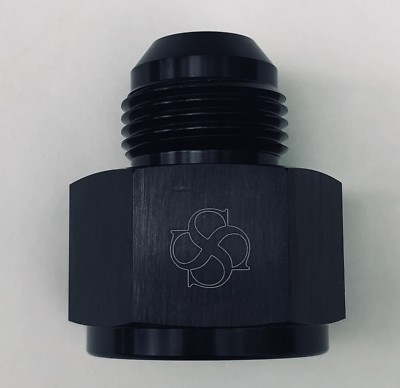 C35 -8AN Male To -6AN Female BLACK Coupler / Union W/ Internal Oring 8 To 6
