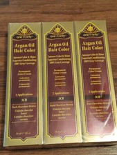 Lot of 3 One n Only Argan Oil Hair Color 3CH Dark Chocolate Brown Color Cream