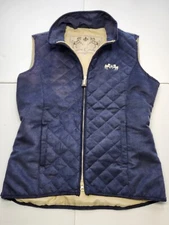 Womens Equine Couture Micro Suede Vest Horse Riding Medium Quilted Western Ranch