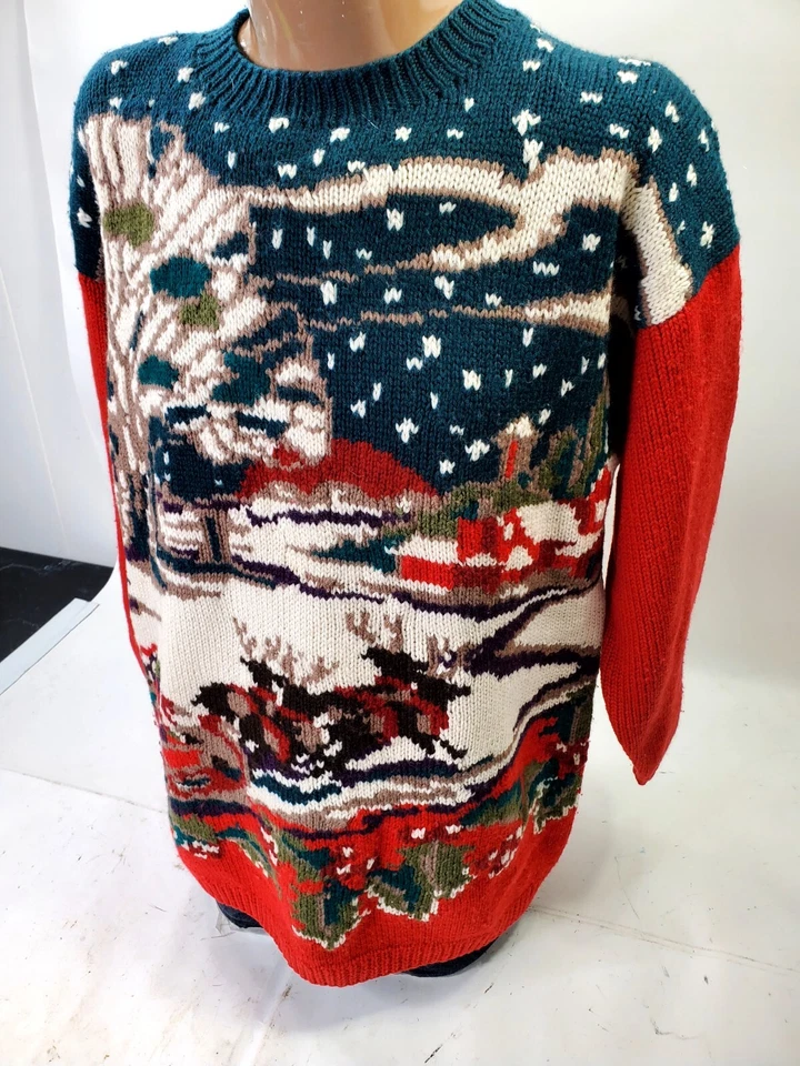 Classiques Entier женский свитер шерсть мериноса Рождество Санта олень Sliegh - Изображение 2 из 4