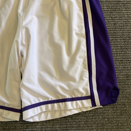 Pantalones cortos de baloncesto Russell para hombre S blancos con logotipo púrpura elásticos activos - Imagen 3 de 11