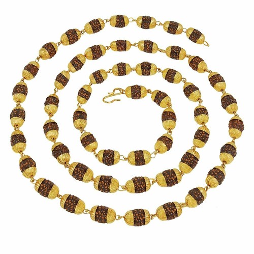 Rudraksha Mala 27 Inch Premium 24K 