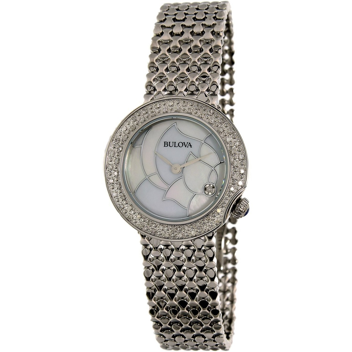 Like new Bulova watch with 58 diamonds and mother of pearl face. 96R209 Women main image 2