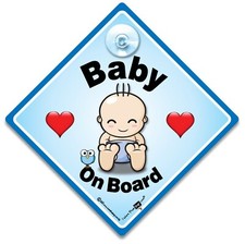 Baby On Board Car Sign, Baby Boy Car Sign, Suction Cup Car Sign, Baby On Board