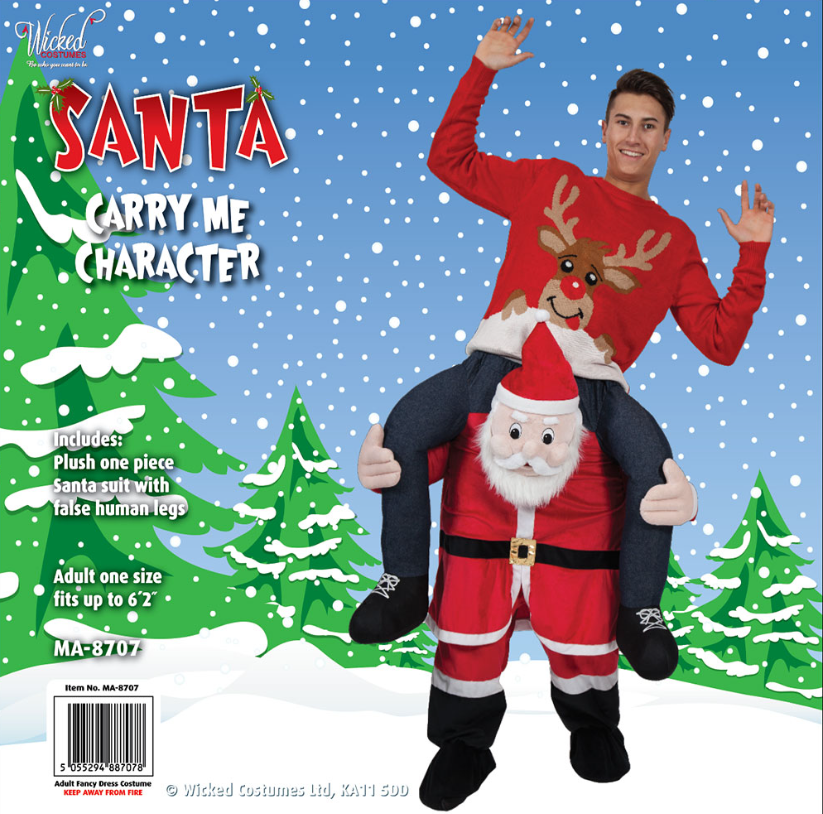 Christmas Carry Me Santa Adult One Size (Fits Most) Christmas