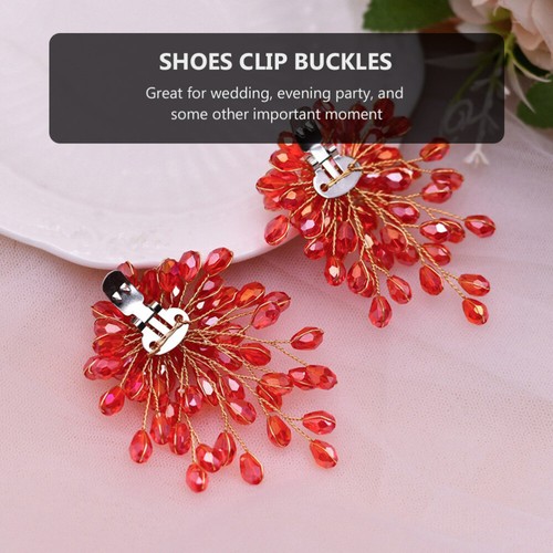 2 Pezzi Fermascarpe Decorazione Clip Decorativi Perle Miss Damigella d'onore - Foto 6 di 12