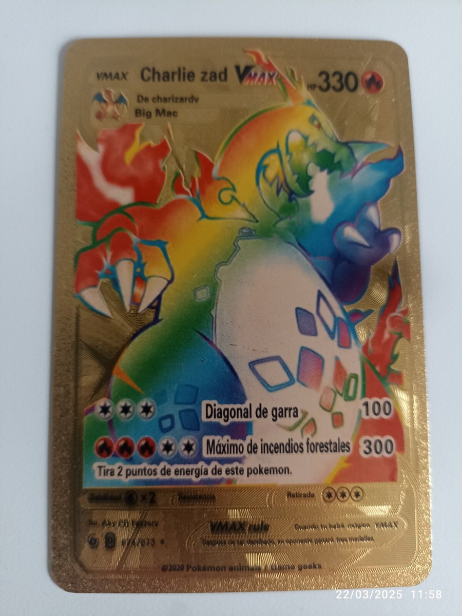NEGOCIABEL) COOL FAKE GOLDEN RAINBOW VMAX CHARIZARD RARE | eBay