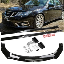 For Saab 2003-2007 Front Bumper Lip Splitter Spoiler Side Skirt Body Kit