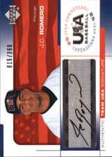 2004 USA Baseball 25th Anniv. Signatures Black Ink Autograph J.C. Romero/360