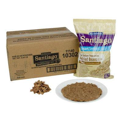 Santaigo Whole Vegetarian Refried Beans - 26.25 Oz. Pouch, 6 Pouches per Case