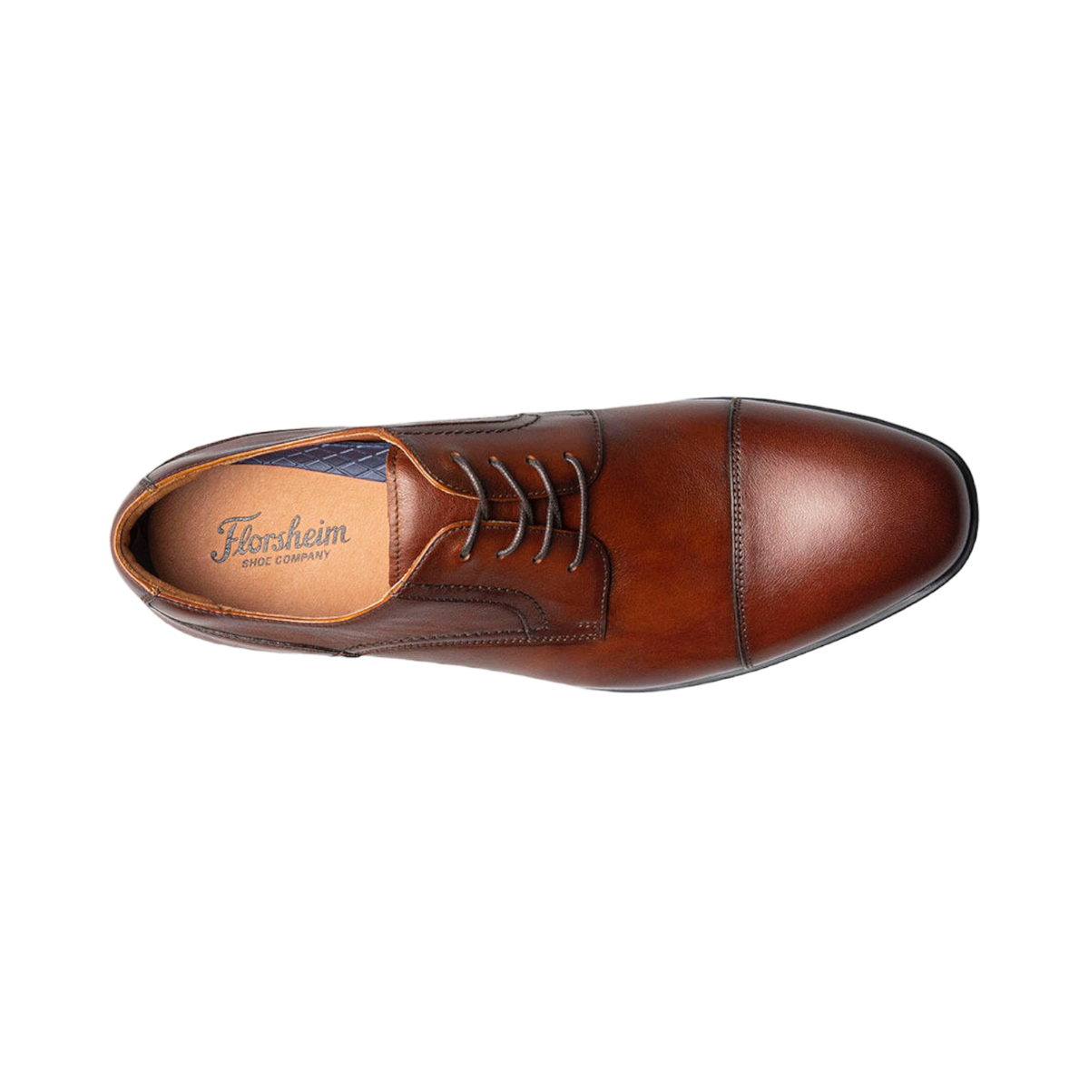 Men\'s Florsheim Zaffiro Cap Toe Oxford in Cognac Leather. 15204 221 Cognac Florsheim Mens Midtown Cap Toe Oxford | Rack Room Shoes main image 2